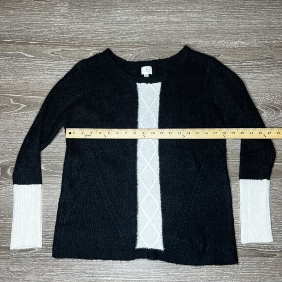 Dressbarn Womens Black & White Sweater Medium Acrylic/Nylon Blend - Picture 8 of 11